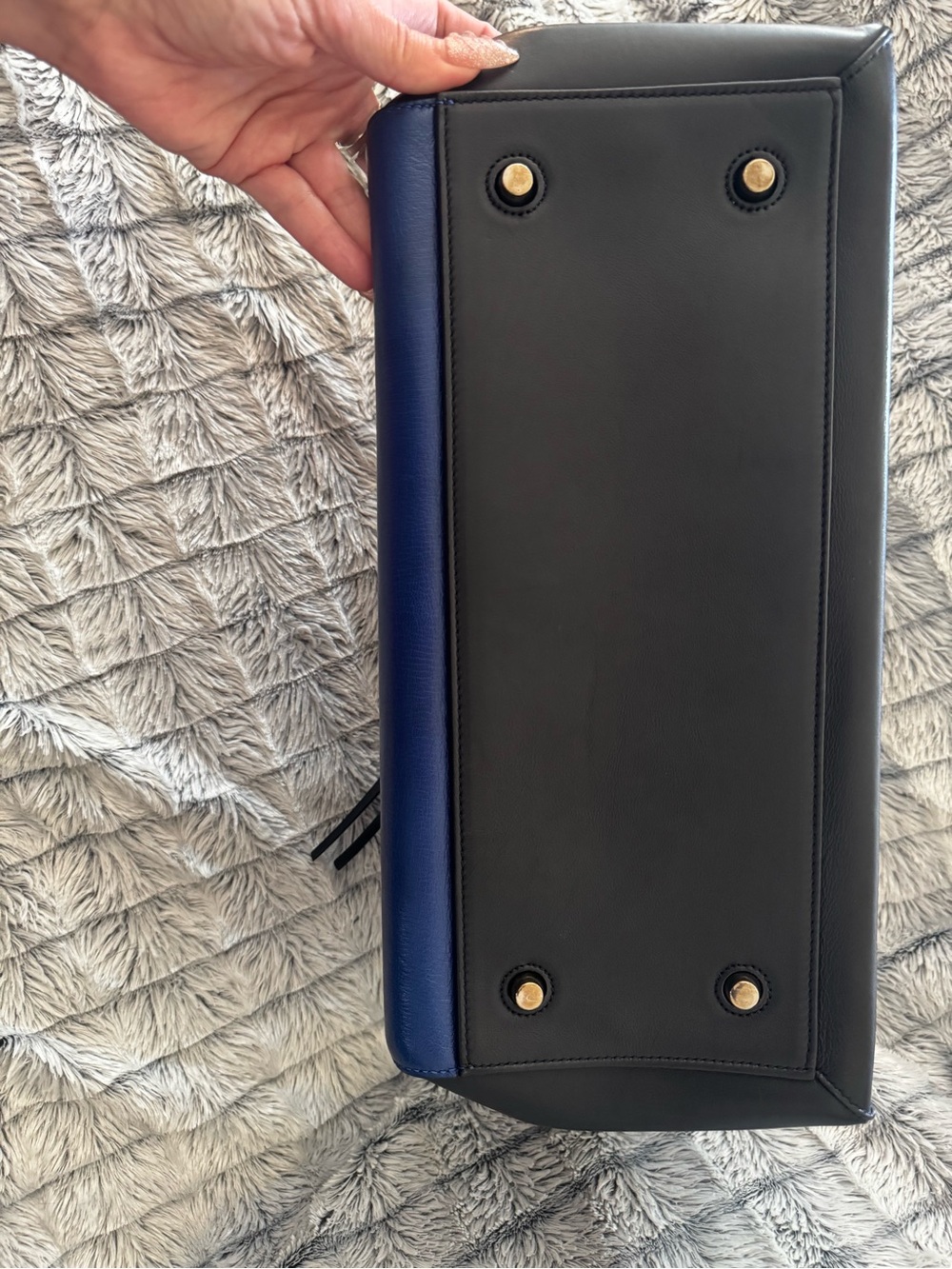 Authentic Celine Edge Bag - Blue/Black Leather - Picture 6 of 13